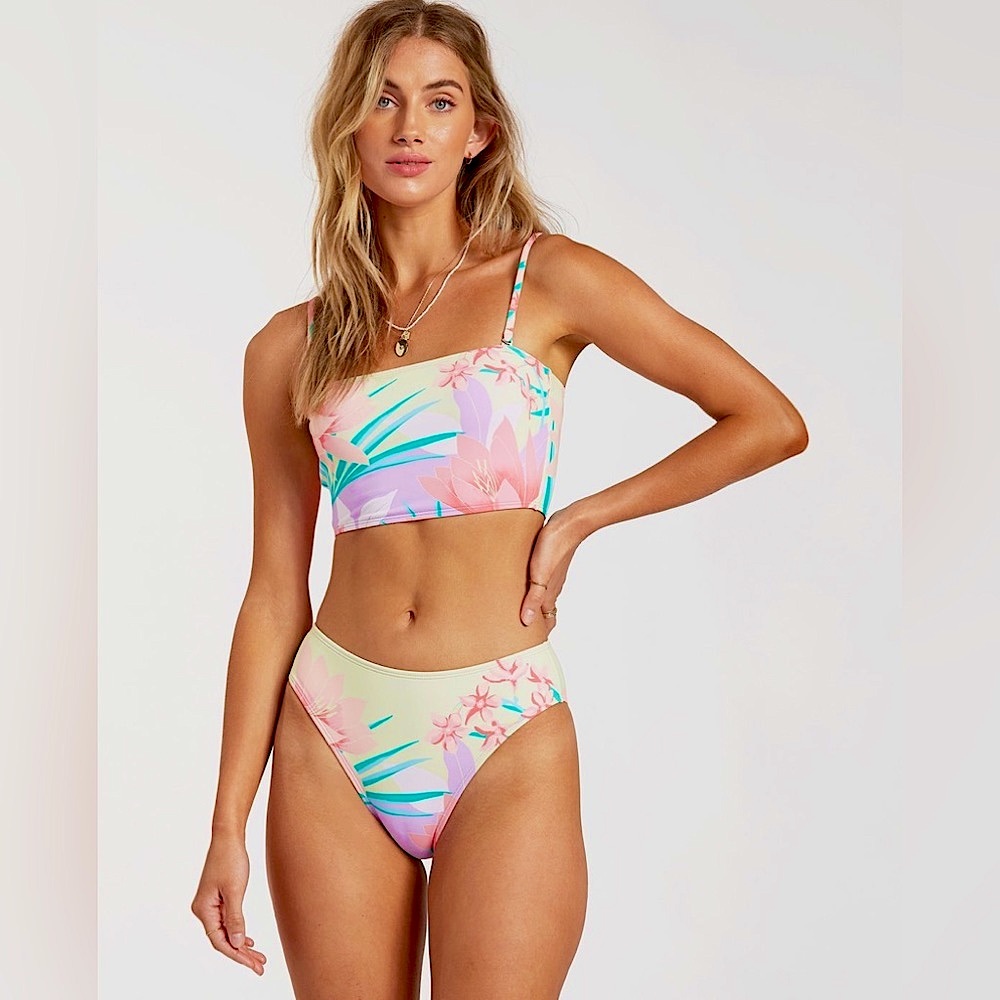 Billabong Lost in Daydreams Tropical Summer Tube Bikini Top | Maui Rider Bottoms